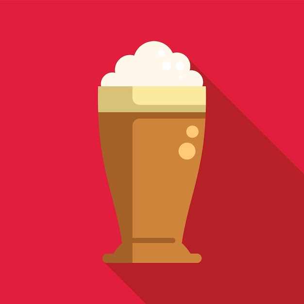Vaso alto con cerveza desbordando de espuma sobre un fondo rojo
