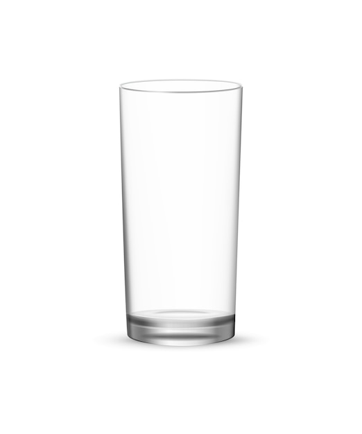 Vector vaso alto de vidrio.