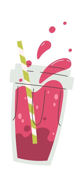 Vector vaso de batido de frutas