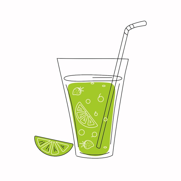 Vaso con bebida de frutas