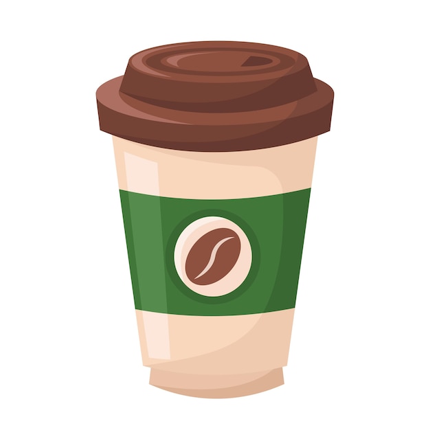 Un vaso de café caliente para llevar Ilustración de vector de café