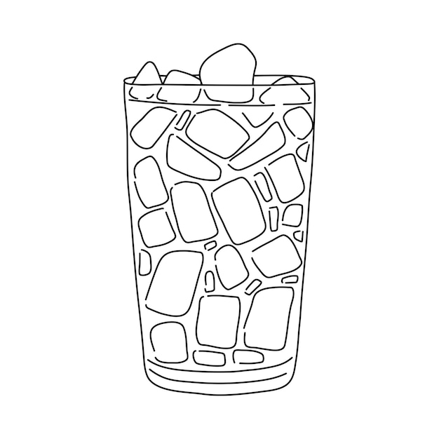 Un vaso de café helado en estilo vintage Ilustración vectorial