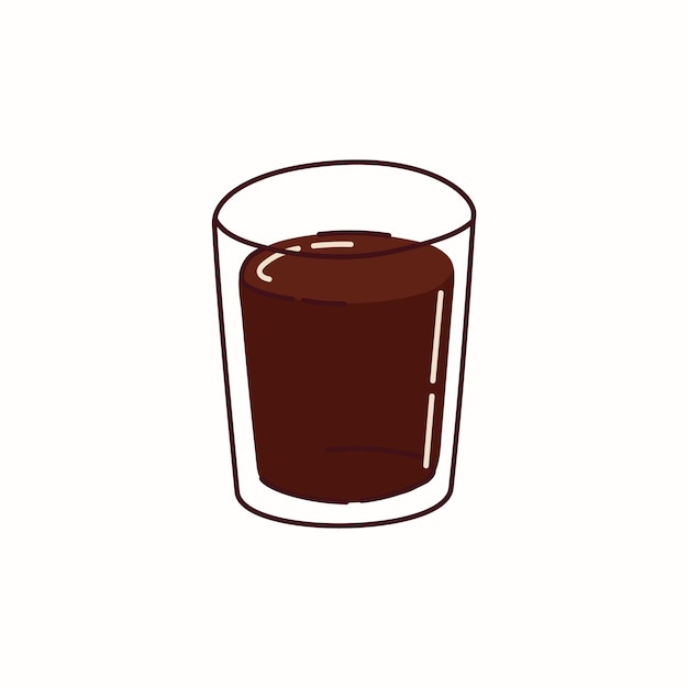 Un vaso de café con un poco de espresso.
