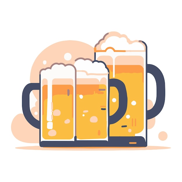 Vaso de cerveza dibujado a mano en estilo plano