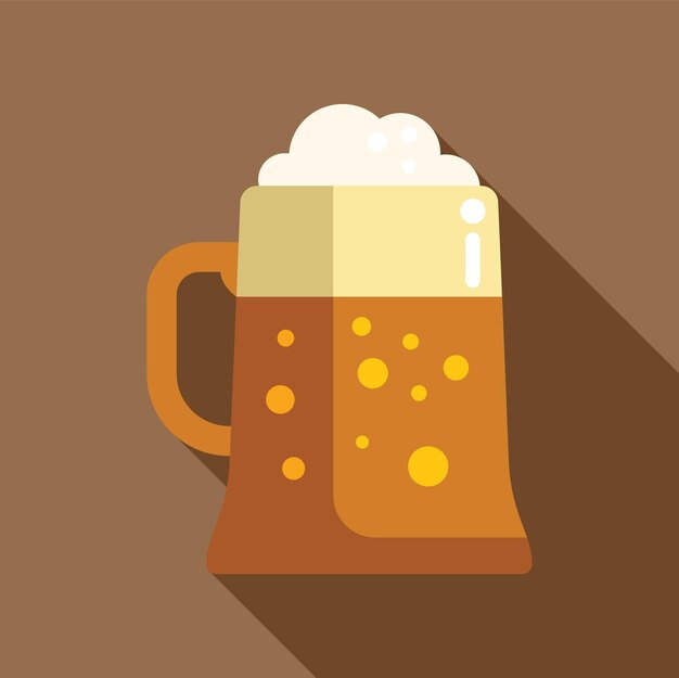 Vaso de cerveza fresca con espuma está vertiendo ilustración en diseño plano