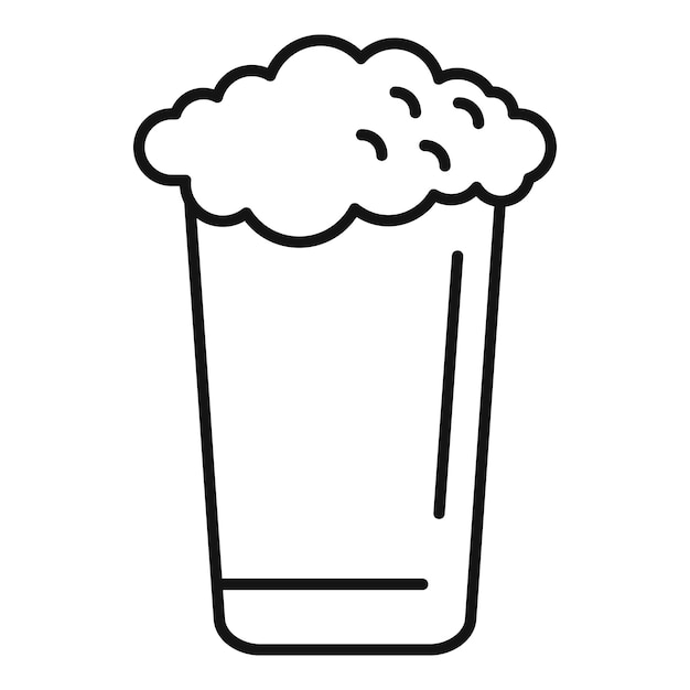 Vaso de cerveza con icono minimalista de espuma que muestra la bebida