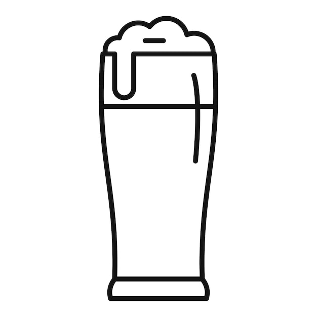 Vaso de cerveza con icono minimalista de espuma que representa una bebida refrescante