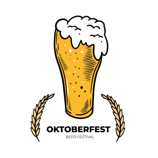 Un vaso de cerveza con la palabra oktoberfest