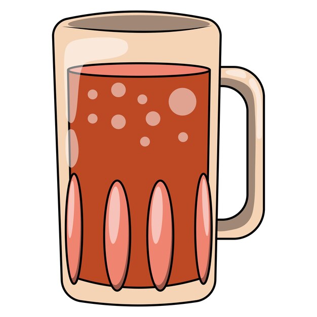 Vector un vaso de cerveza en un vaso clásico