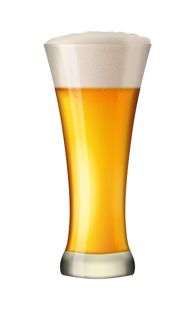 Vaso de cerveza vectorial en blanco