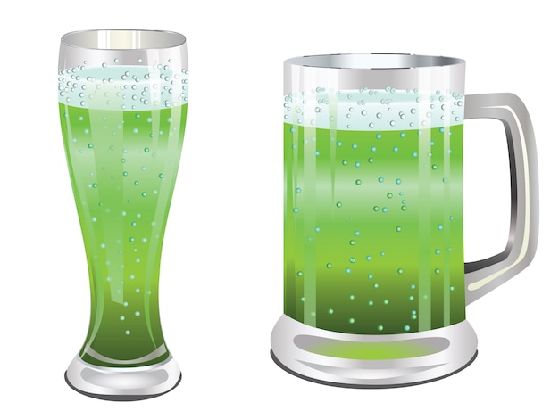 Vector vaso de cerveza verde