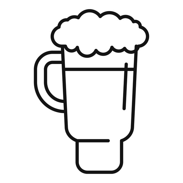 Vaso de cóctel de café irlandés con crema batida icono de arte de línea minimalista