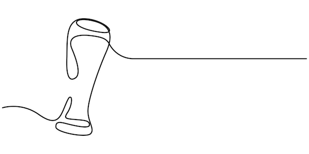 Vaso de cóctel dibujo continuo de una línea Ilustración vectorial de bebidas dibujada a mano Lineal abstracto