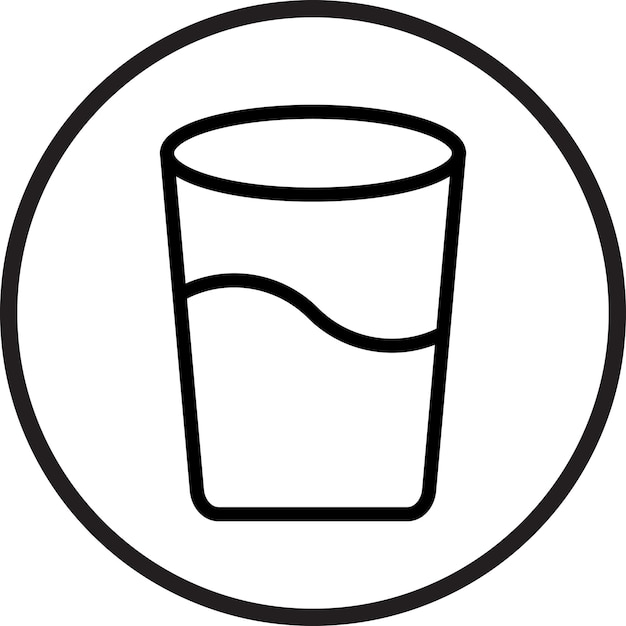 un vaso con un fondo blanco y un círculo con una imagen de un agua en él
