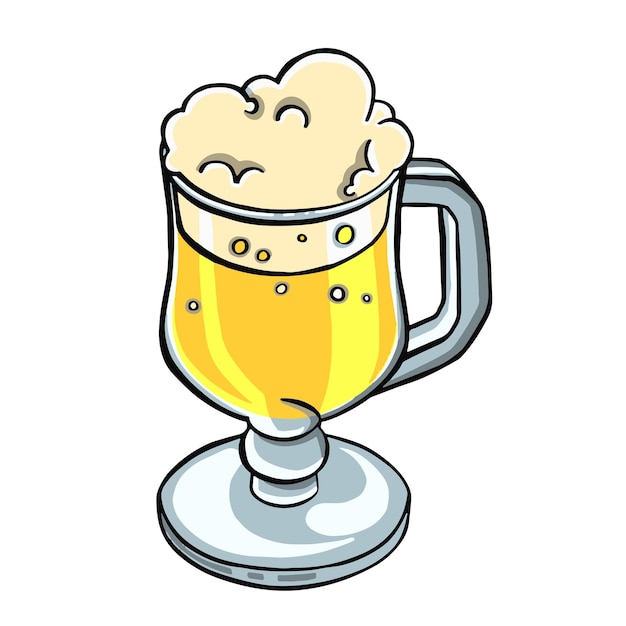 Vaso de ilustración de vector de cerveza ligera