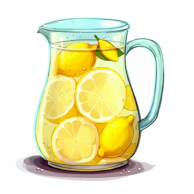 Vaso de jugo de jugo de limón ilustración