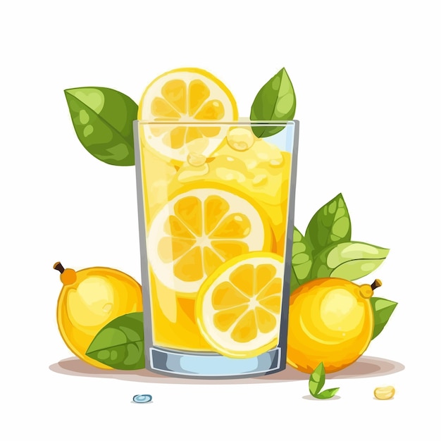 vaso de jugo de jugo de limón ilustración