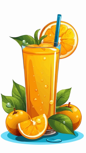 Vaso de jugo de jugo de naranja ilustración