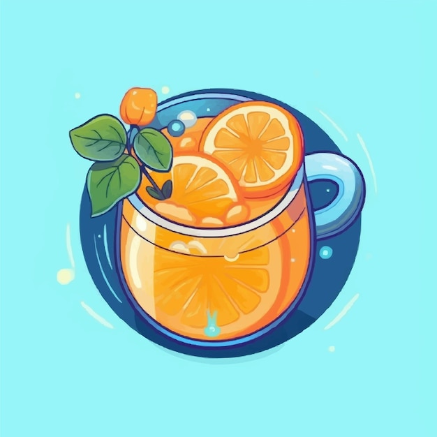 Vaso de jugo de jugo de naranja ilustración