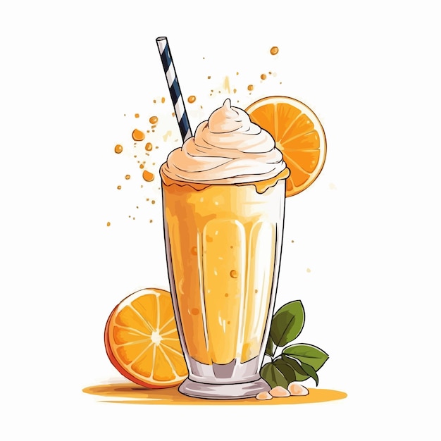 Vaso de jugo de jugo de naranja ilustración