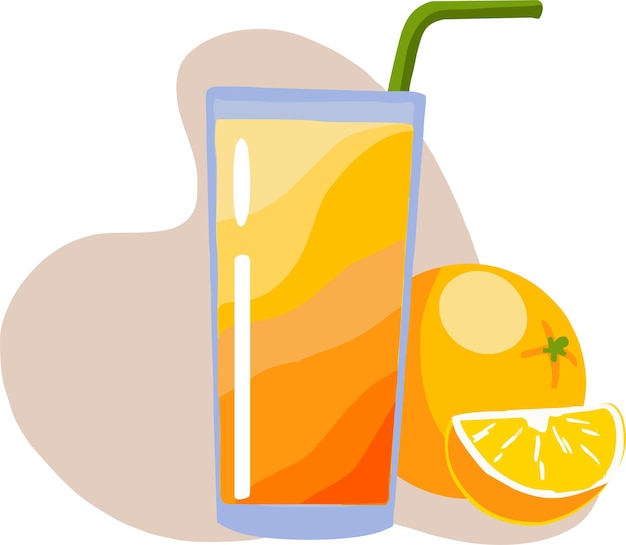 un vaso de jugo de naranja y una paja con una paja