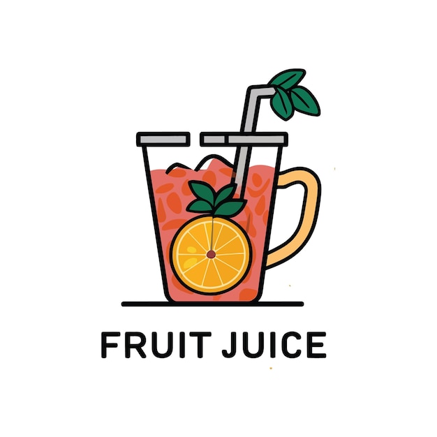 un vaso de jugo con una pajita en él