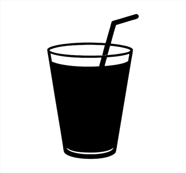 Vaso de jugo con vector de paja