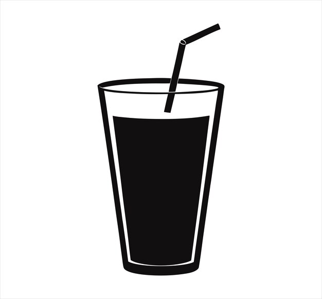 Vaso de jugo con vector de paja