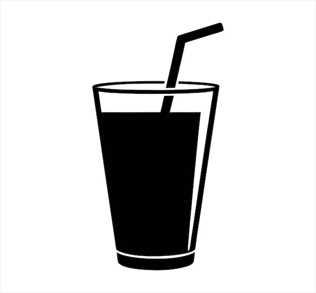 Vaso de jugo con vector de paja