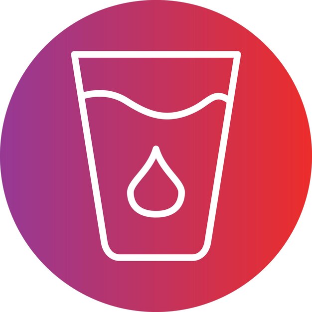 un vaso de líquido con un fondo rojo con un círculo rojo y púrpura