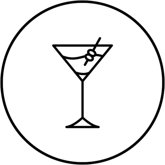 Vector un vaso de martini con una pajita en él