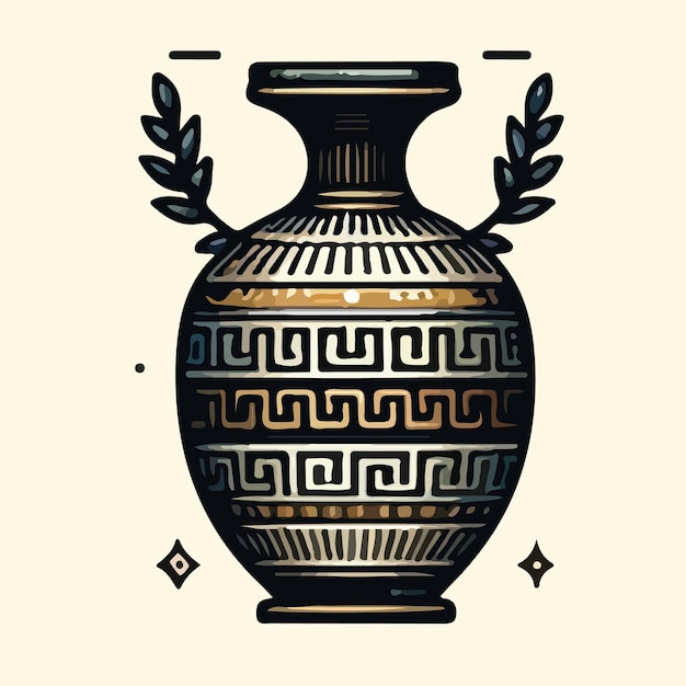 Vector vaso de la mitología griega