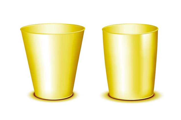 Vector vaso de papel o plástico dorado