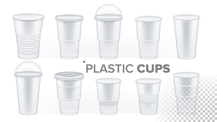 Vector vaso de plástico transparente