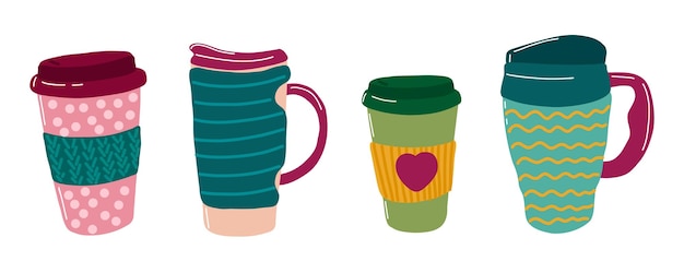 Taza termo para café para llevar café para llevar vasos con tapa asa y  pajita vasos reutilizables