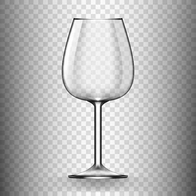 Vector vaso vacío de vino tinto grande sin vino