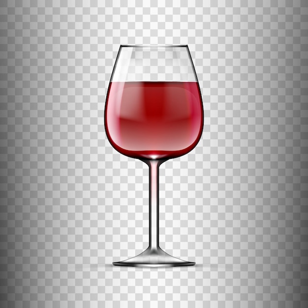 Vaso vacío de vino tinto grande con vino