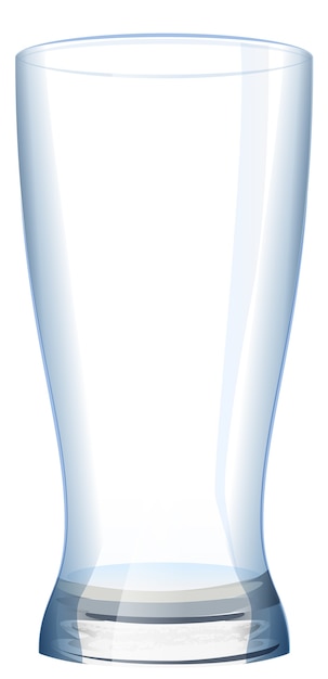 Vaso de vidrio vacío para agua aislado en blanco