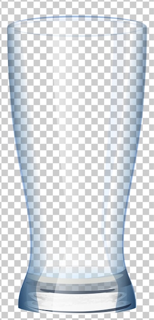 Vaso de vidrio vacío con fondo transparente.