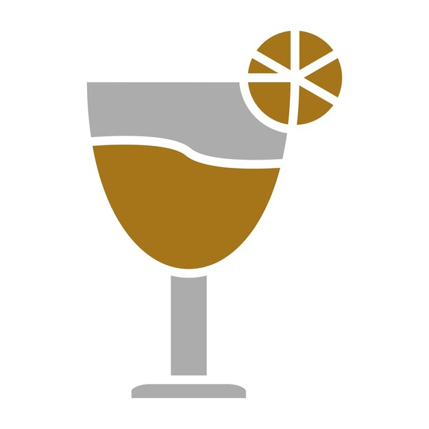 un vaso de vino con un limón en él