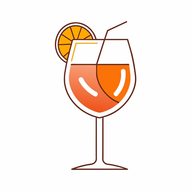 un vaso de vino con una rebanada de naranja en él
