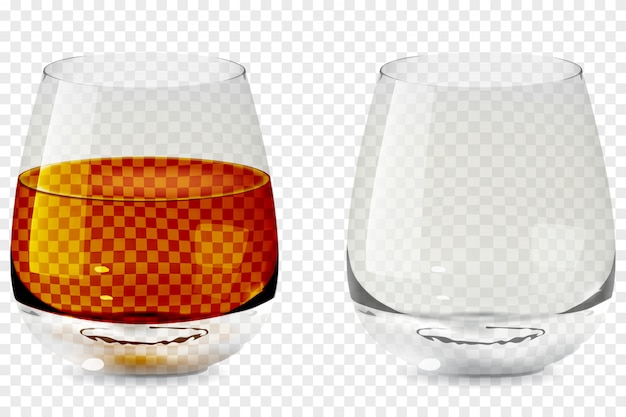 Vaso de whisky de vidrio transparente