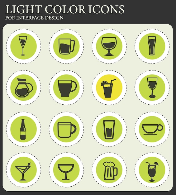 Vasos y tazas simplemente iconos
