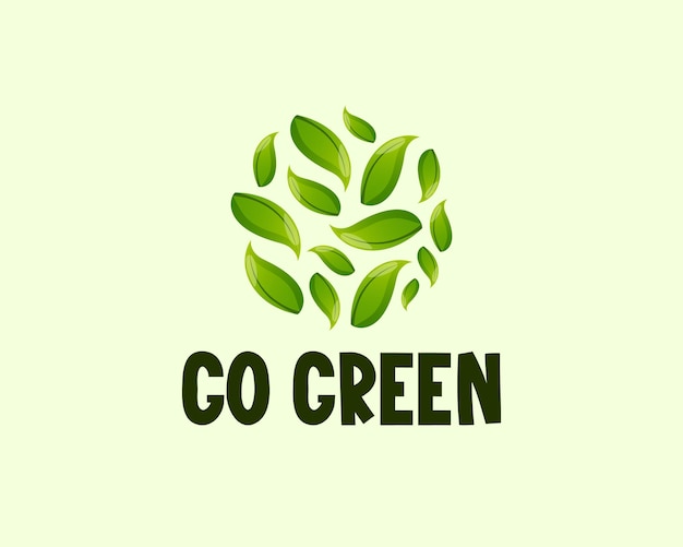 Vaya etiqueta de texto verde con hojas verdes
