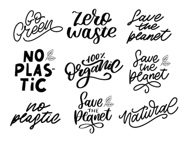 Vector vaya etiqueta verde, letras de pincel de moda, frase inspiradora. concepto vegetariano. caligrafía vectorial para tienda vegana, cafetería, menú de restaurante, insignias, pegatinas, pancartas, logotipos. tipografía moderna