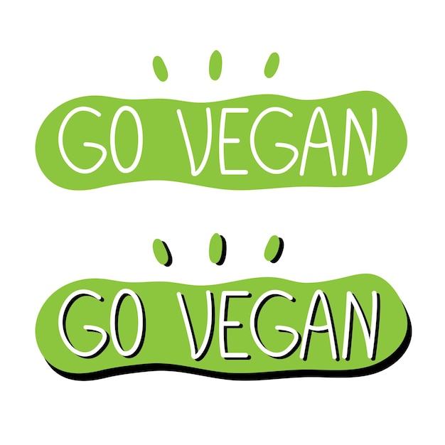 Vaya letras veganas en una burbuja verde ilustración vectorial sobre el tema del veganismo y el vegetarianismo