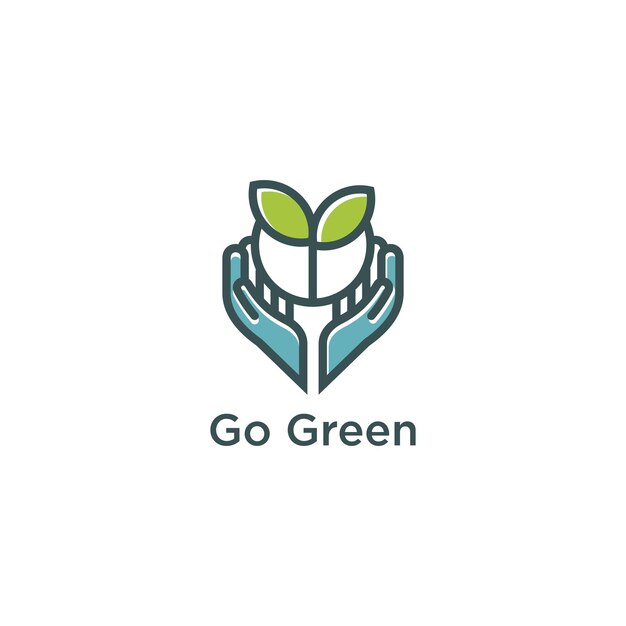 Vaya logotipo verde con un estilo de arte de línea simple moderno