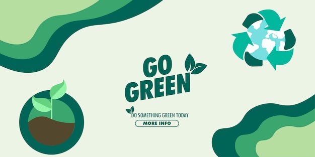Vector vaya a la página de inicio verde, vaya a la plantilla de diseño de banner verde, vaya al elemento de diseño verde.