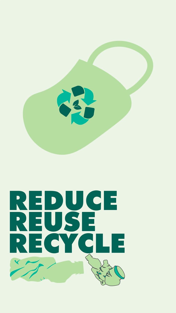 Vector vaya verde reduzca, reutilice, recicle el fondo del banner de diseño, vaya el banner verde, da la tierra, salve la tierra. no