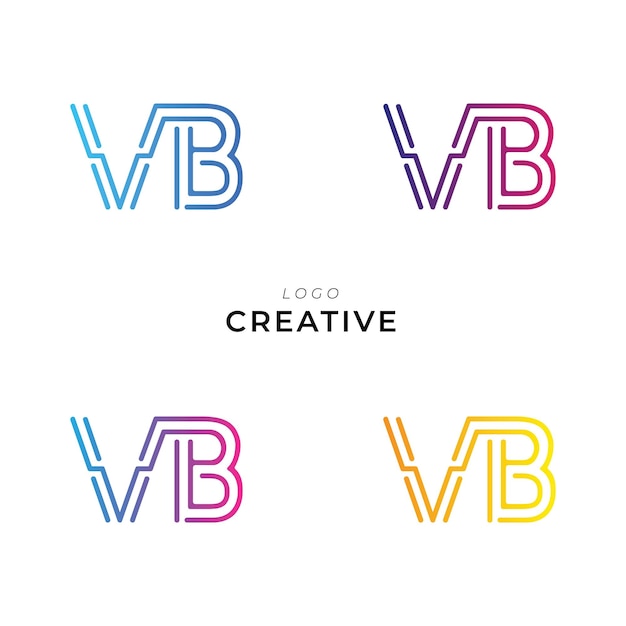 VB Creative Latter Diseño de logotipo Marca personalizada Logotipo Diseño creativo de logotipo Ilustración vectorial